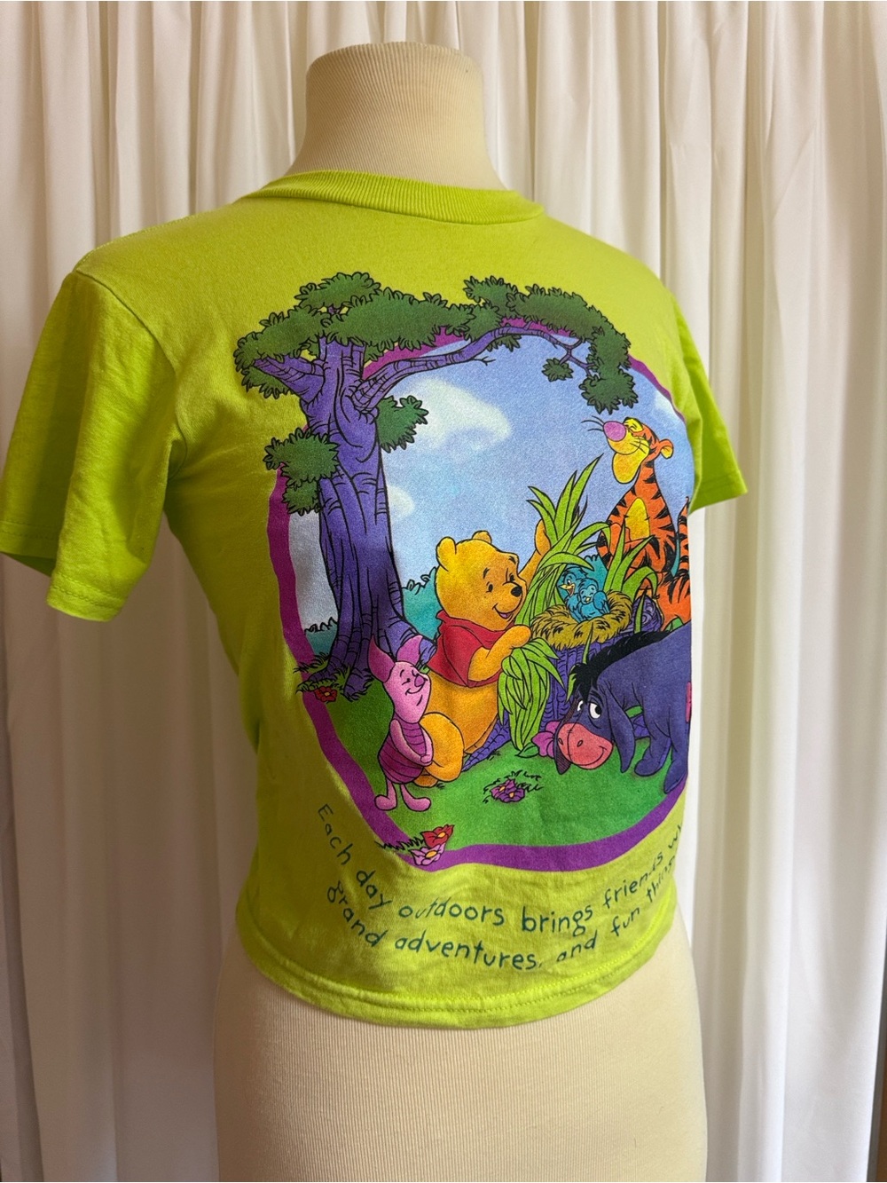 Vintage Winnie the Pooh Lime Green Graphic Tee 7/8